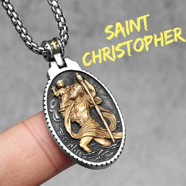 Divine Figure Necklace (Saint Christopher Pendant)