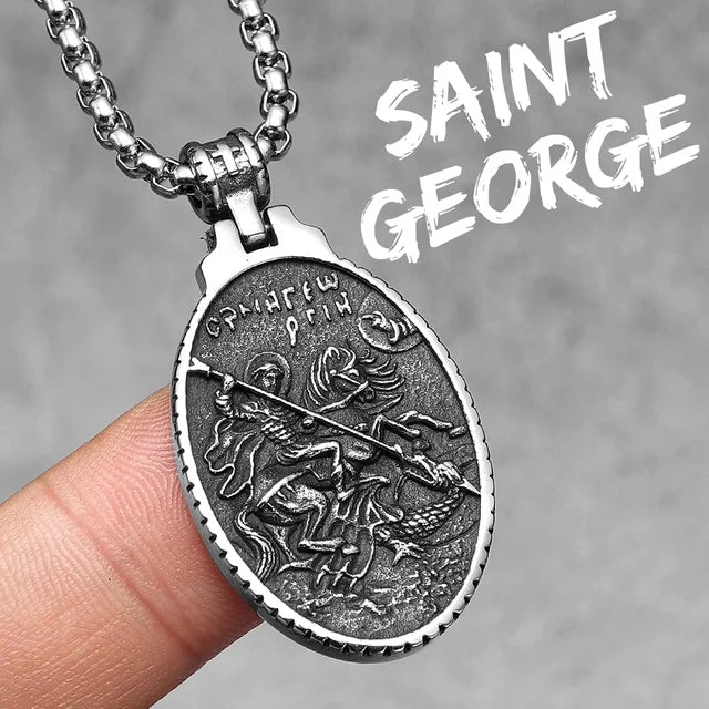 Divine Figure Necklace (Saint George Pendant)
