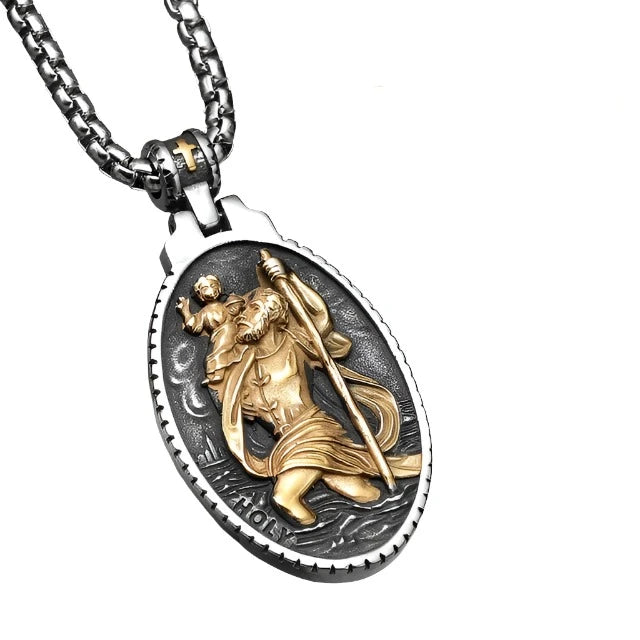 Divine Figure Necklace (Saint Christopher Pendant)