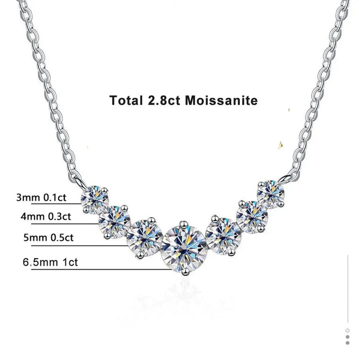 Seven Sparkles Necklace (Moissanite)