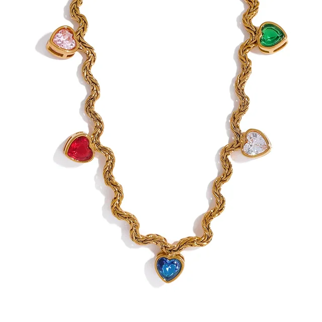 Valentina Heart Chain (CZ Hearts)