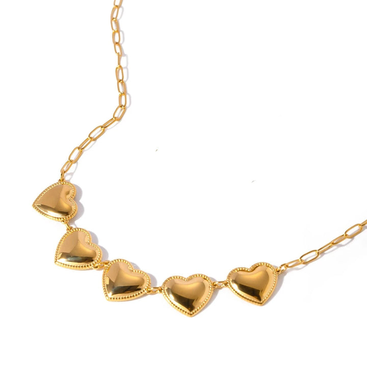 Amara Necklace (Golden Hearts Cascade)