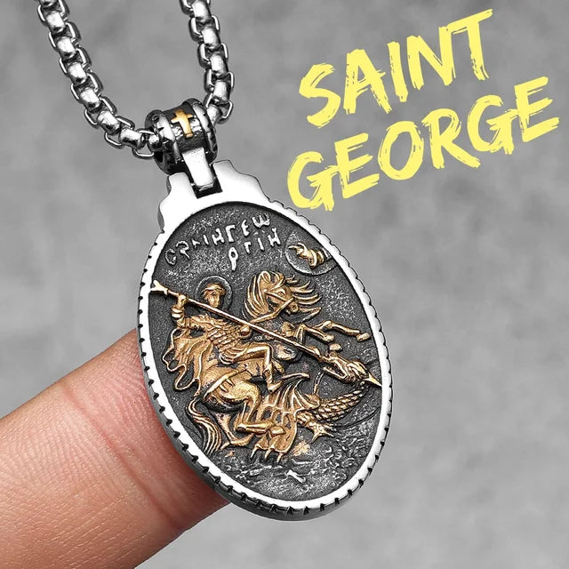 Divine Figure Necklace (Saint George Pendant)