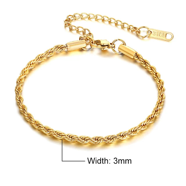 Twisted Rope Chain Bracelet