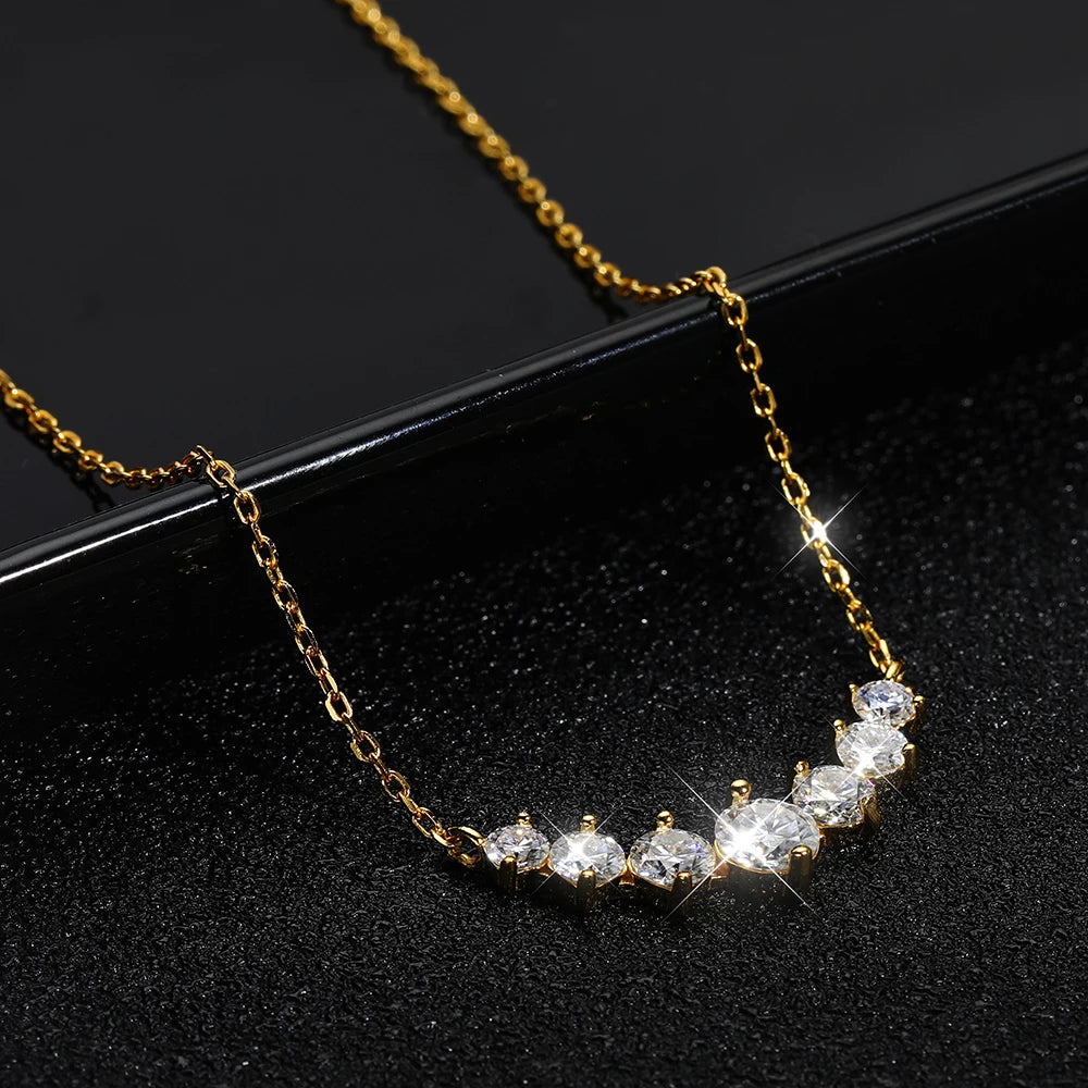 Seven Sparkles Necklace (Moissanite)