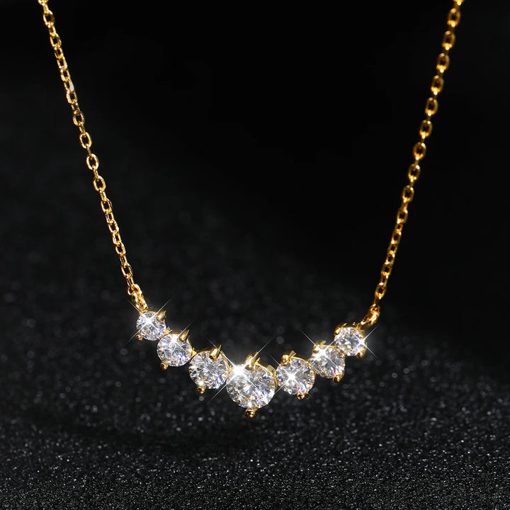 Seven Sparkles Necklace (Moissanite)