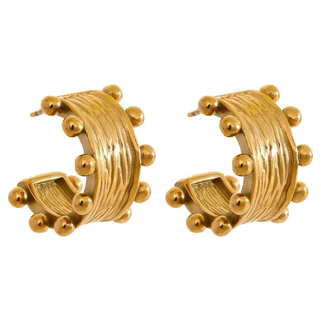 Chloe Hoops (Geometric C-Shape Earrings)