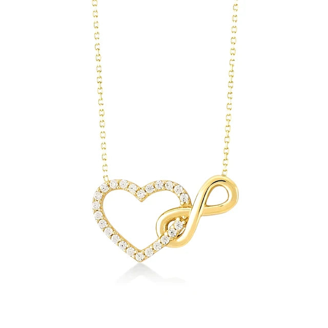Infinite Love Necklace (Heart Pendant with CZ)