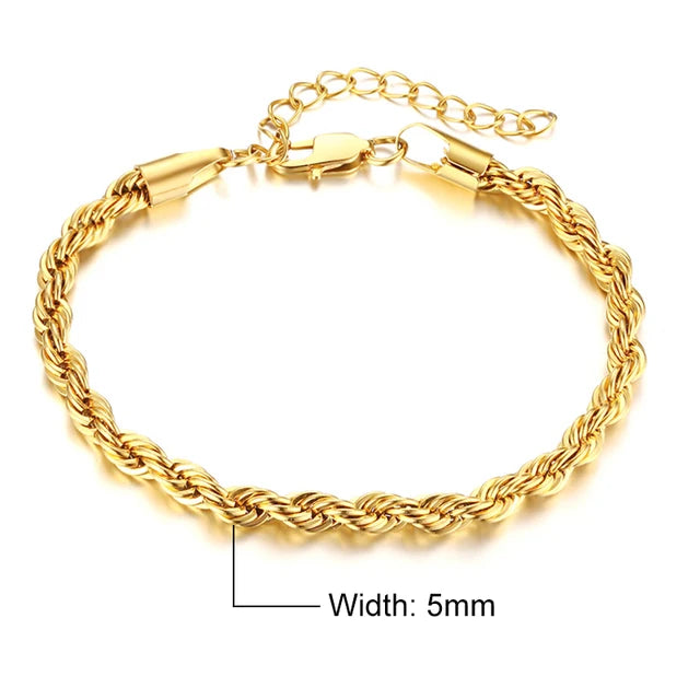 Twisted Rope Chain Bracelet