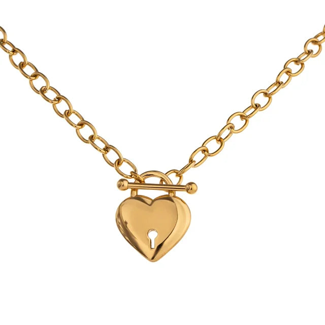 Charlotte Necklace (Heart Lock Pendant)