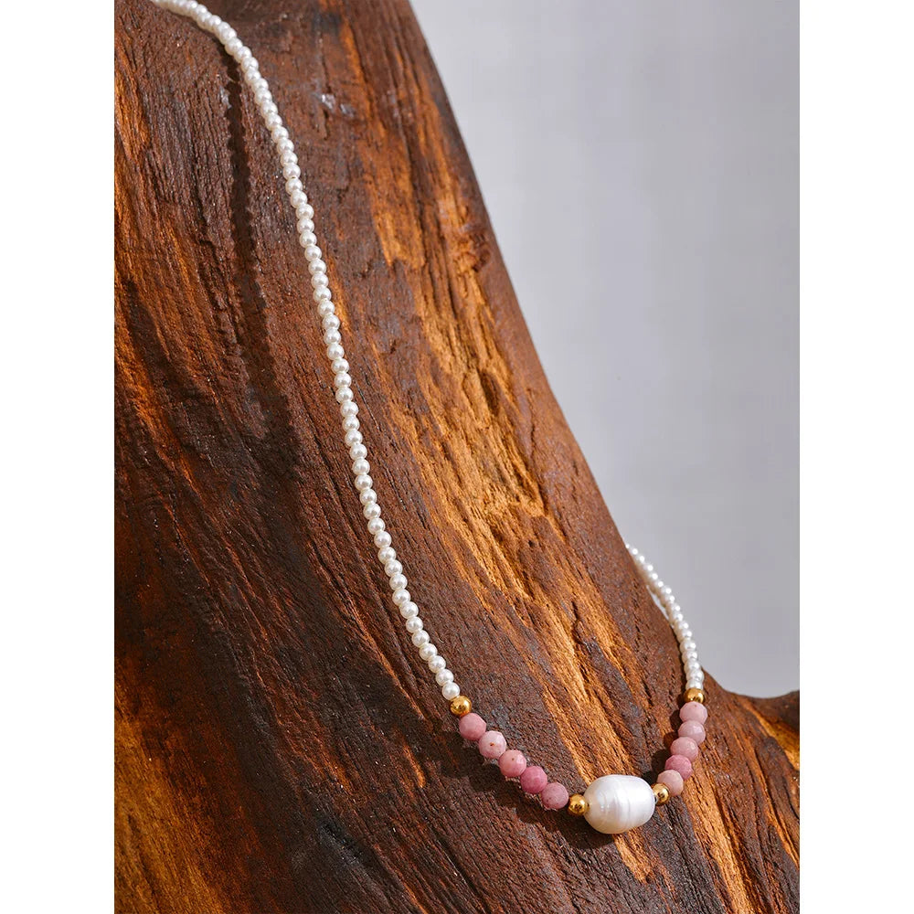 Estelle Gemstone Pearl Necklace