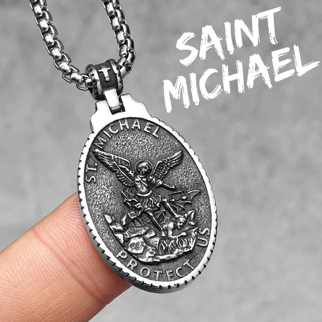 Divine Figure Necklace (Saint Michael Pendant)