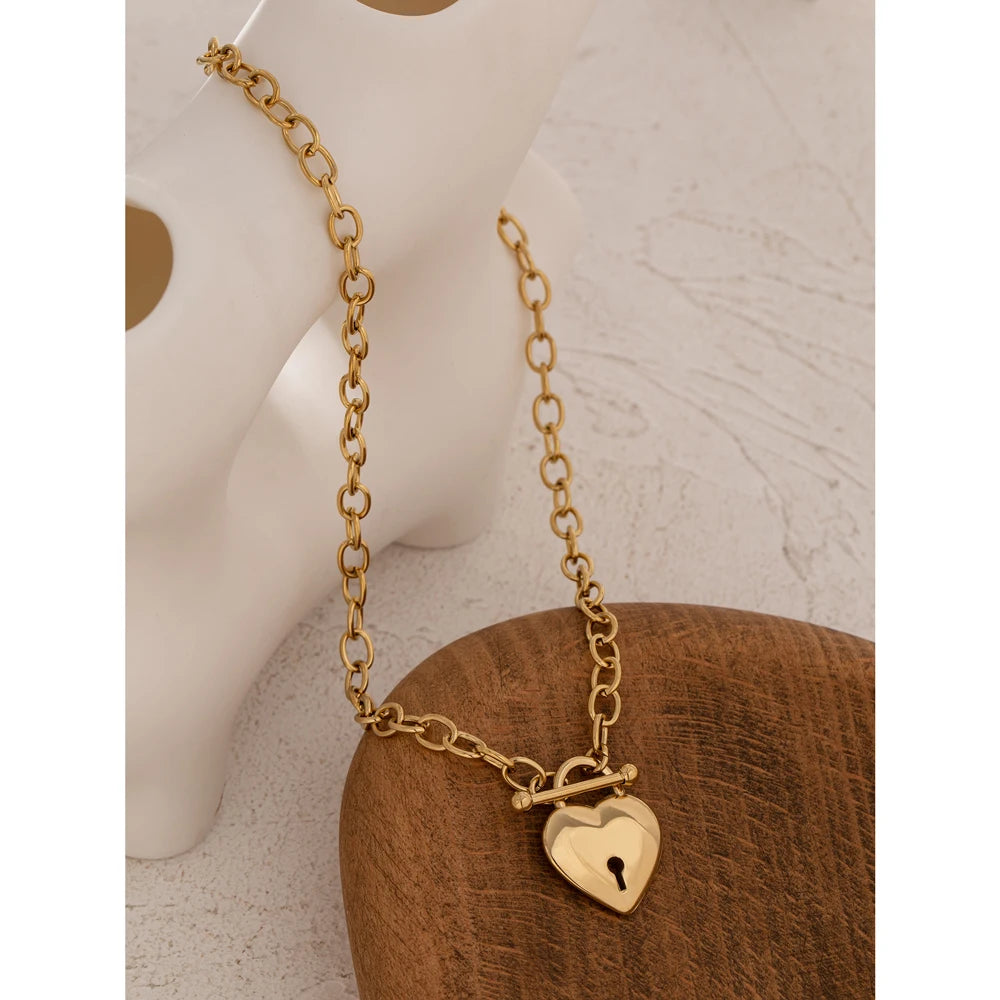 Charlotte Necklace (Heart Lock Pendant)