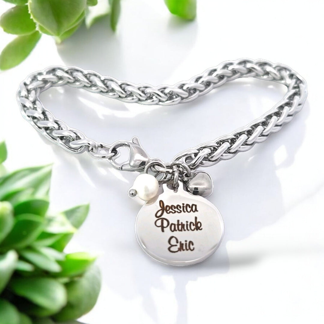 Engraved Mother's Bracelet with Names