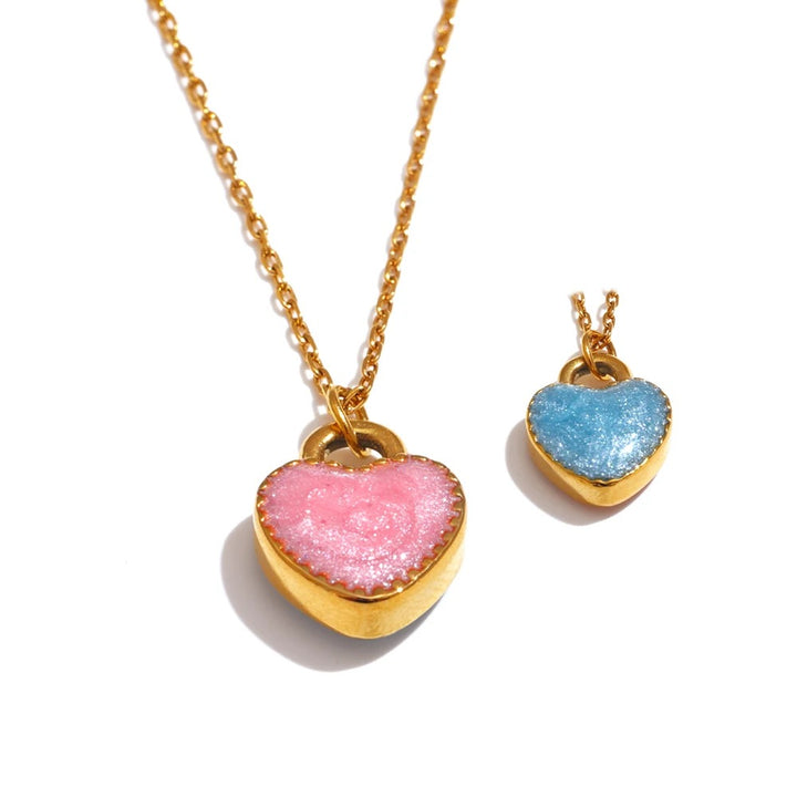 Pixie Necklace (Double-Sided Enamel Heart)