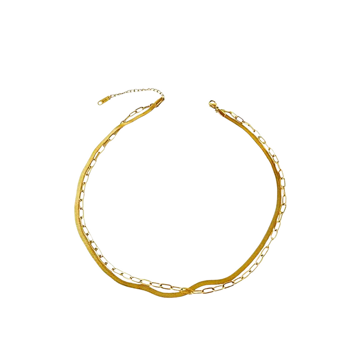 Cecilia Herringbone & Paperclip Necklace