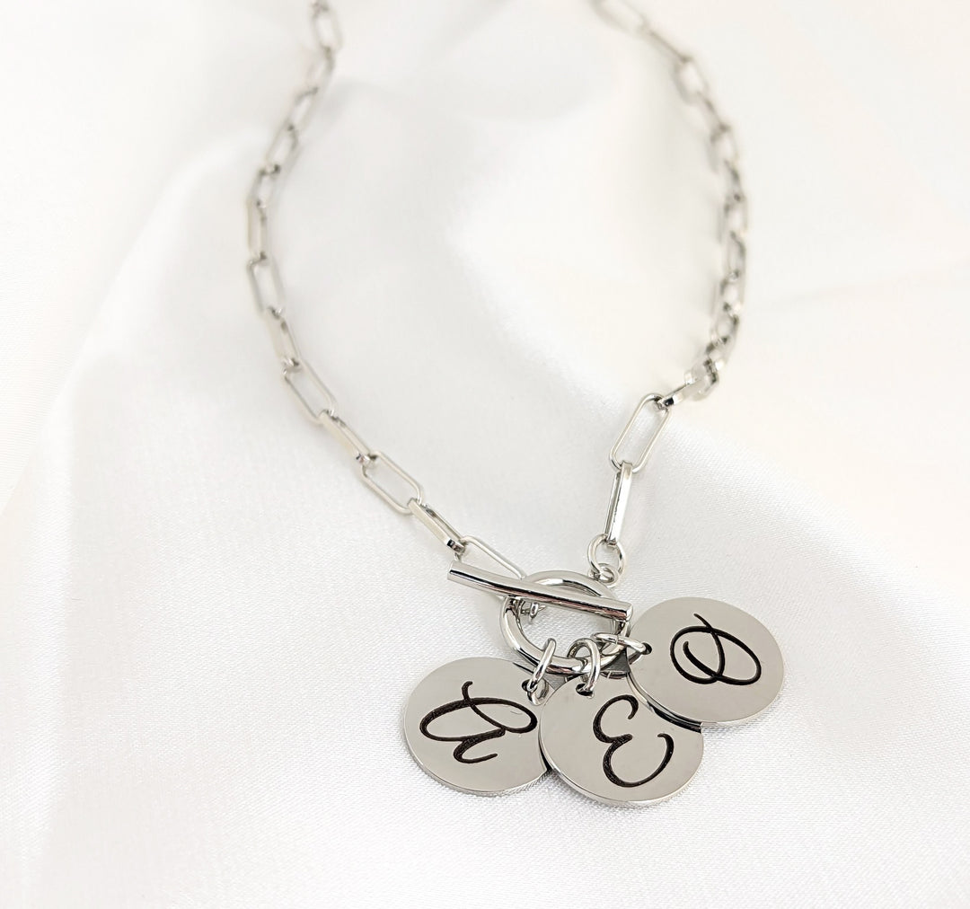 Paperclip Chain Necklace with Initial