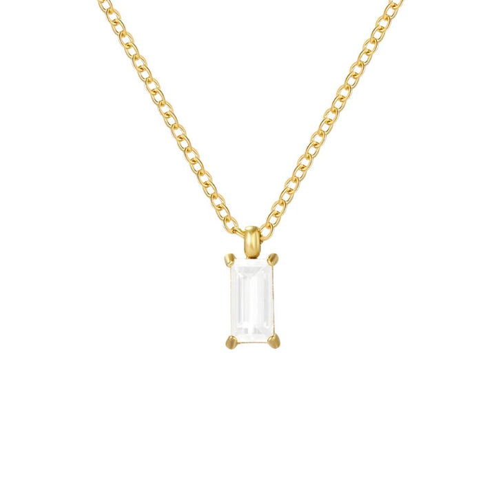 Stella Necklace (Square Crystal Pendant)