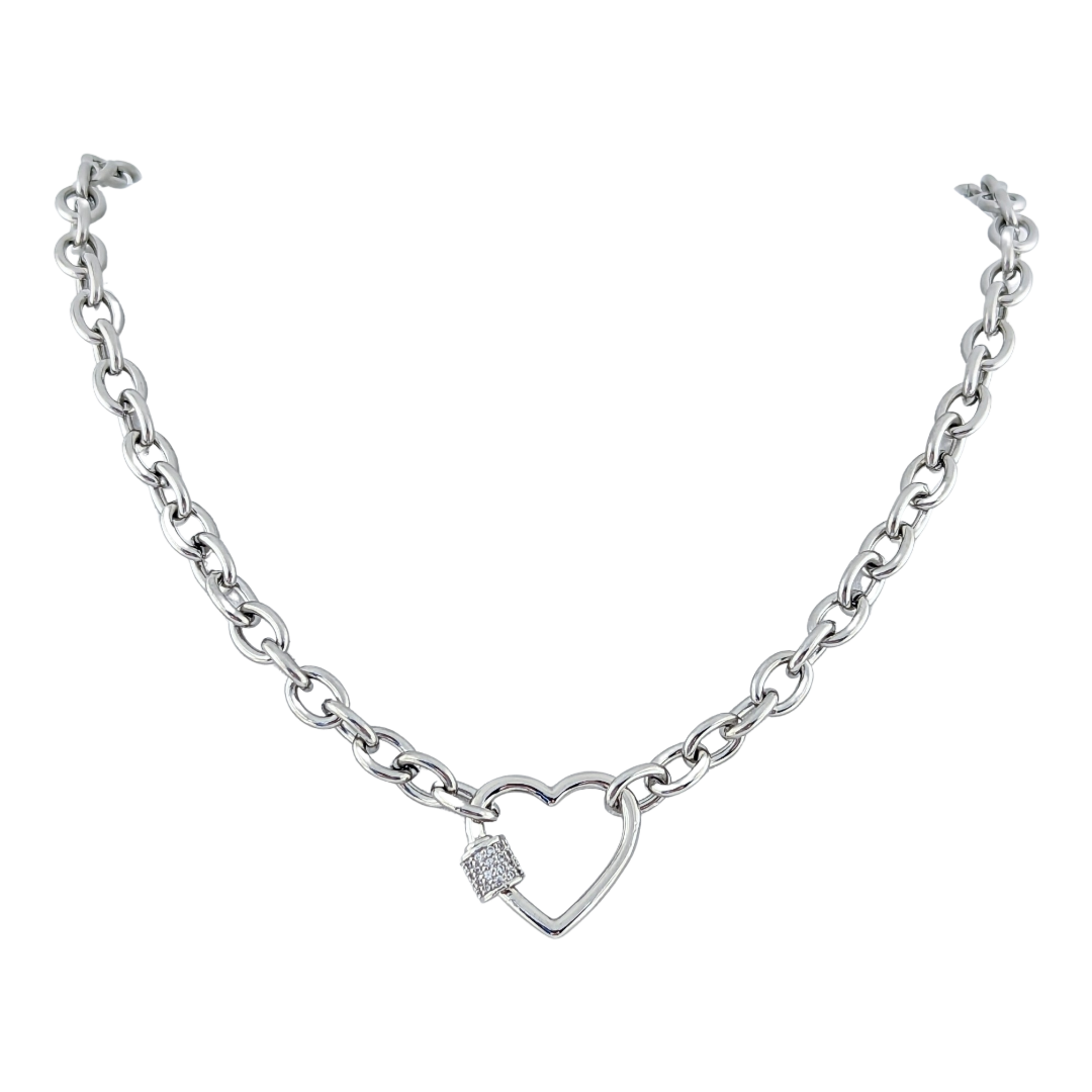 Carly Carabiner Heart Necklace