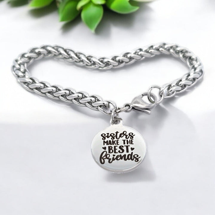 Sisters make the Best Friends Antique Silver Bracelet