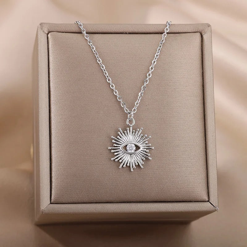 Solaris Necklace (Evil Eye Pendant with CZ)