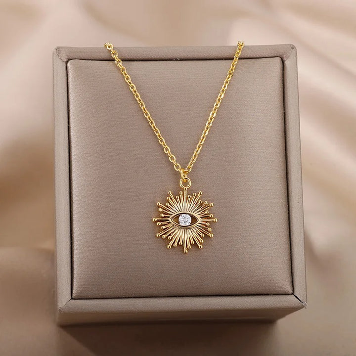 Solaris Necklace (Evil Eye Pendant with CZ)