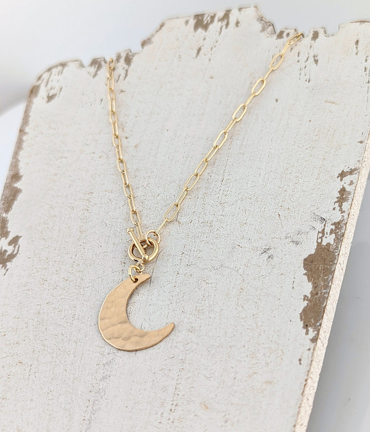 Hammered Luna Moon Necklace
