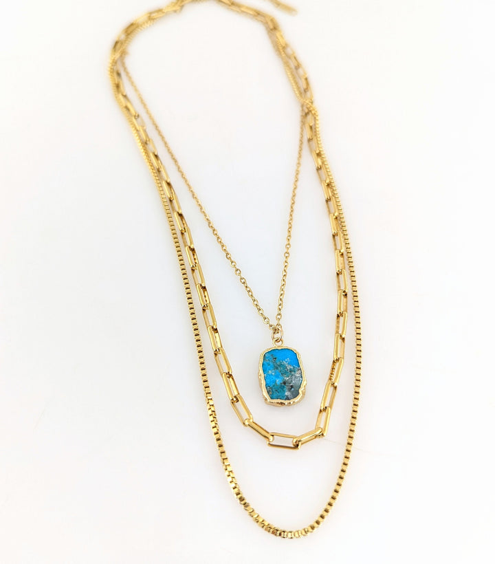 Multi Layered Turquoise Necklace