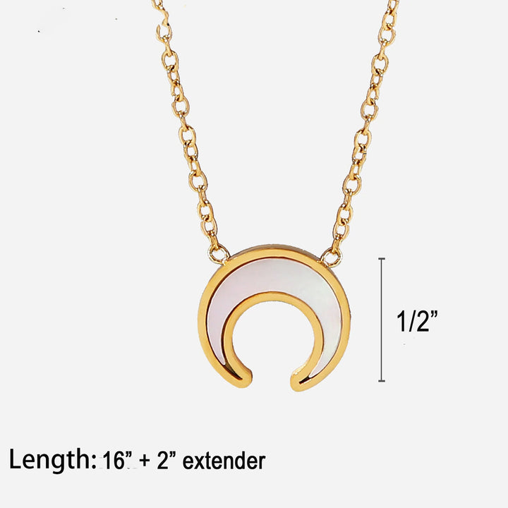 18K Gold Crescent Moon Necklace