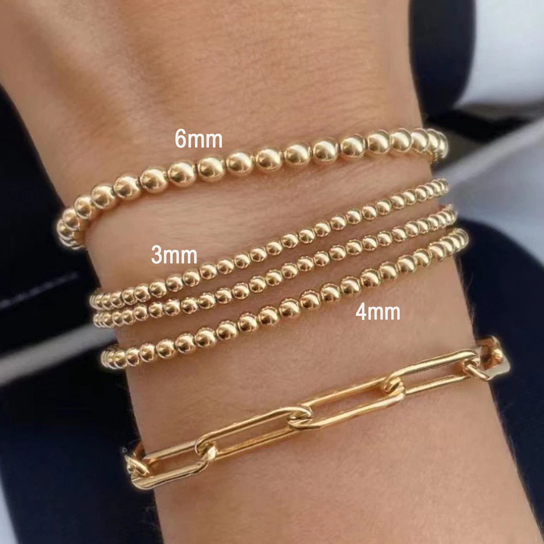 Beaded Stretch Bracelet in 18K Plated Gold or Silver