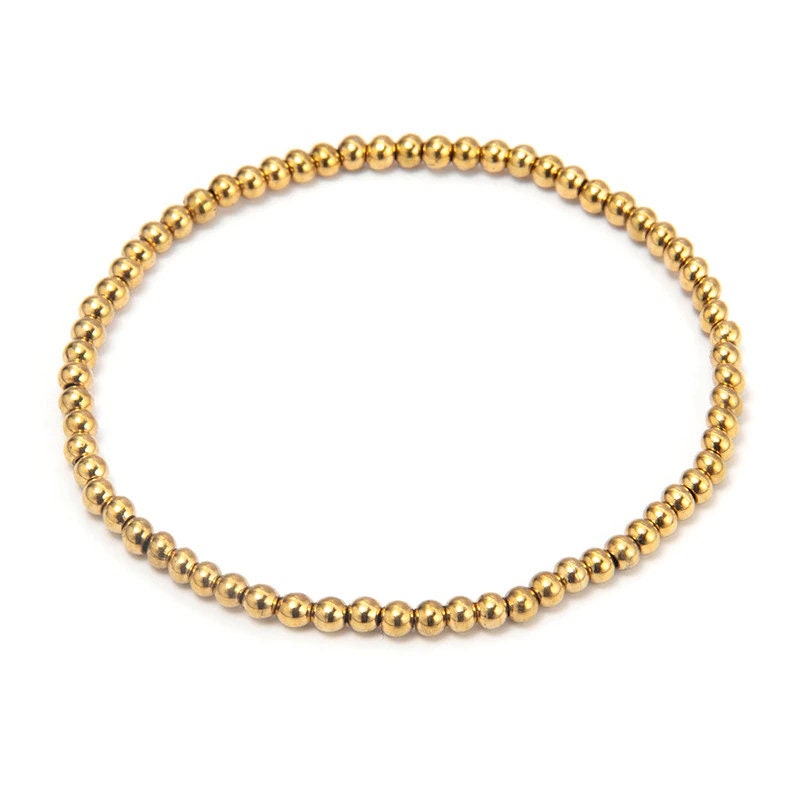 Beaded Stretch Bracelet in 18K Plated Gold or Silver