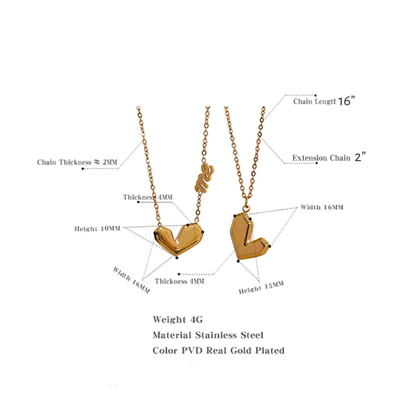 18K Self Love Heart Necklace