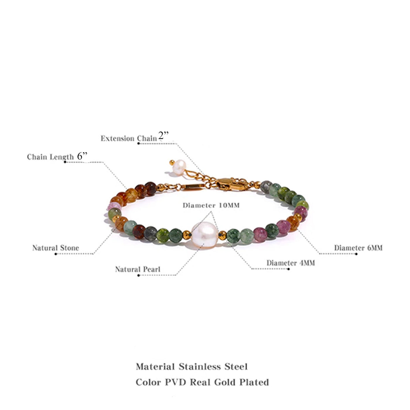 Josslyn Natural Tourmaline Necklace with Pearl