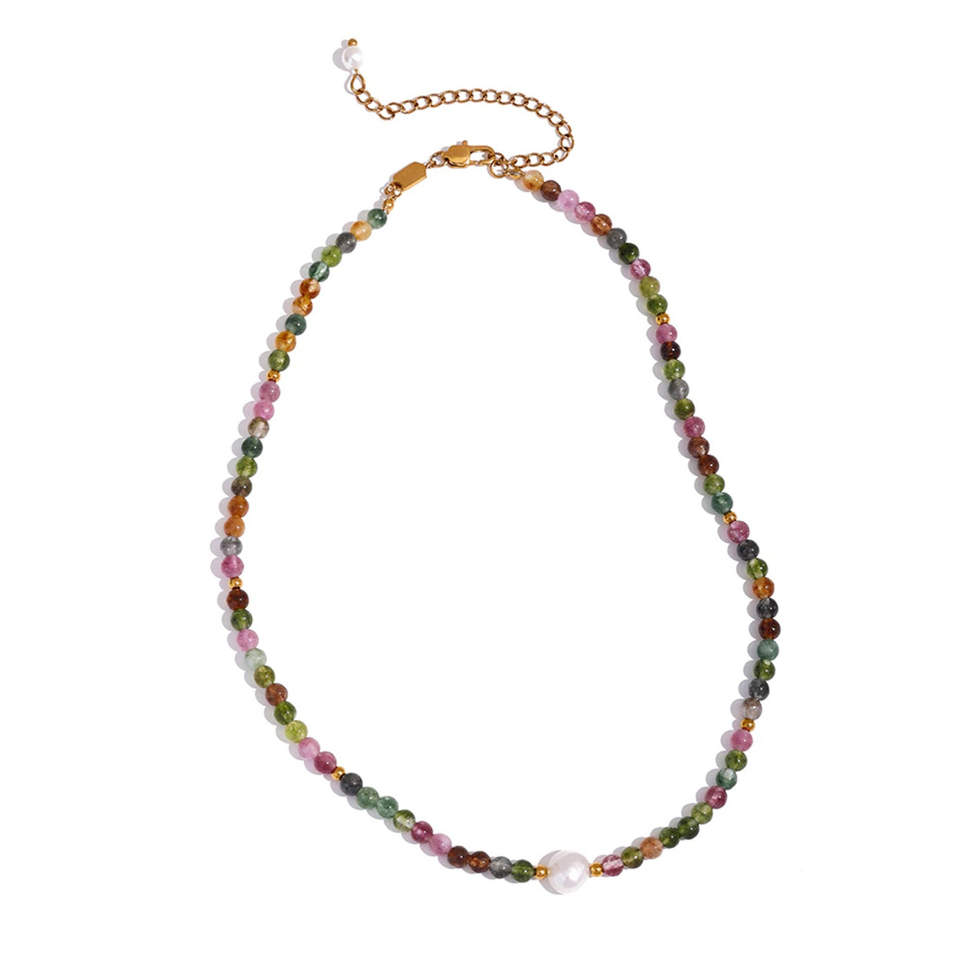 Josslyn Natural Tourmaline Necklace with Pearl