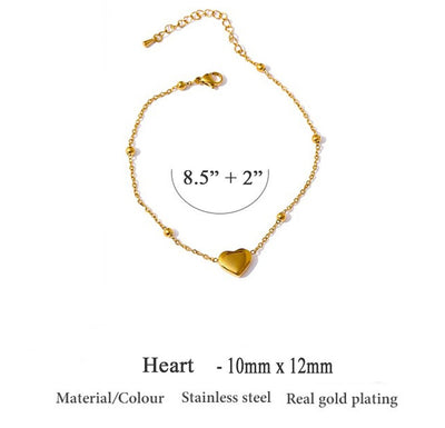 Alexa Gold Heart Anklet