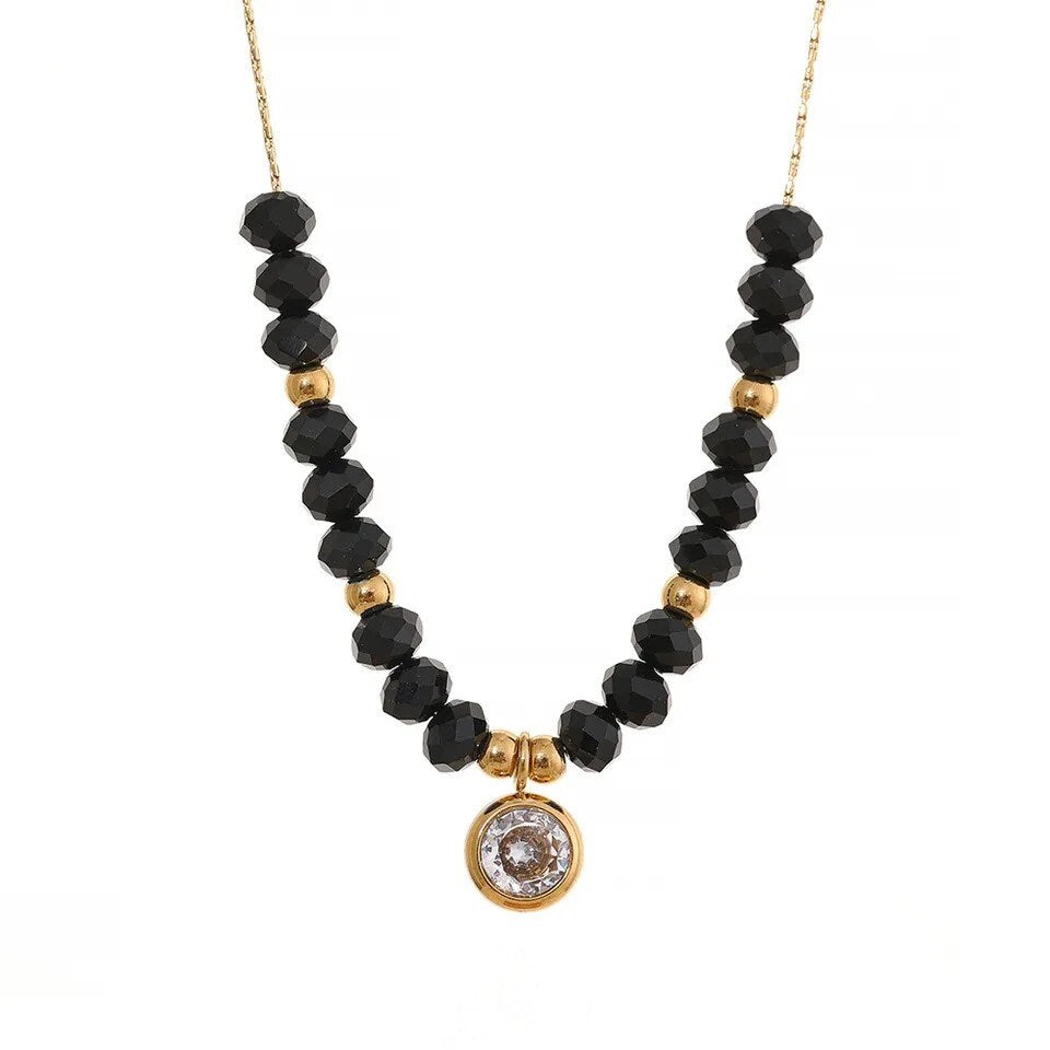 Larique Black Crystal Necklace