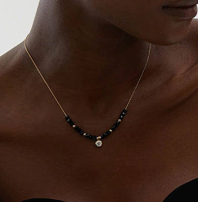 Larique Black Crystal Necklace
