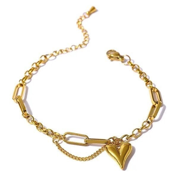 Freya Gold Heart Bracelet