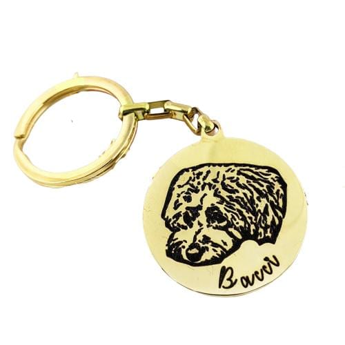 Personalized Pet Portrait Keychain for Dog Lover.
