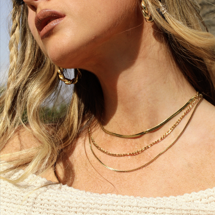 Cora-Layered Herringbone Necklace