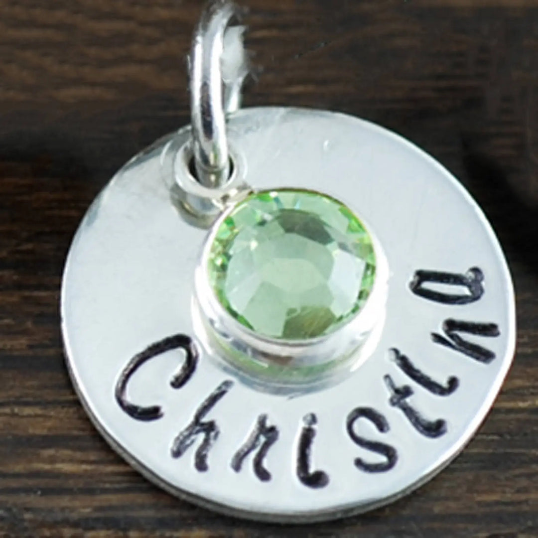 Name Charm with Birthstone