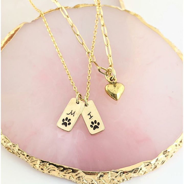 Personalized Mini Tag Dog Mom Necklace.