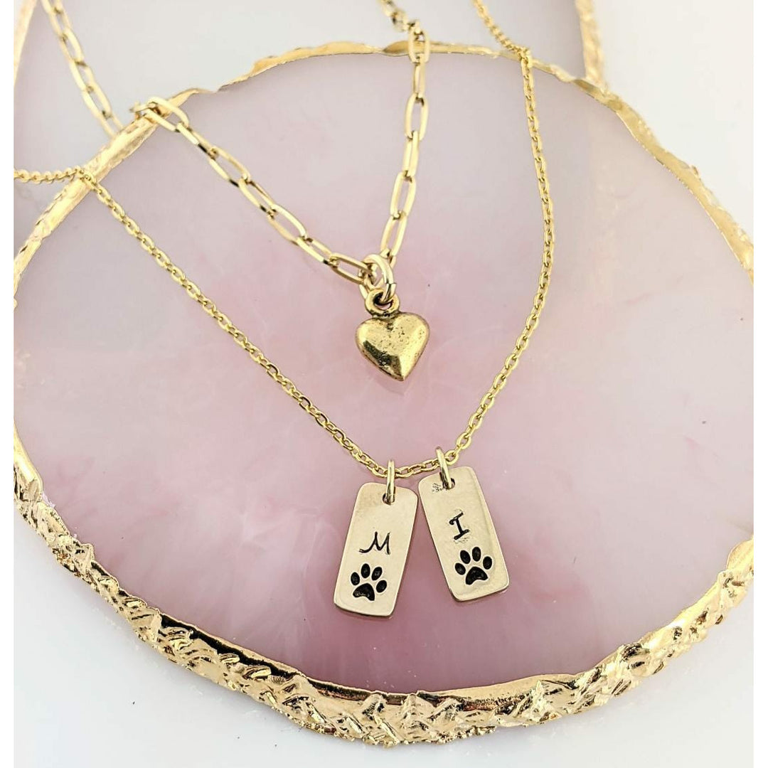Personalized Mini Tag Dog Mom Necklace.