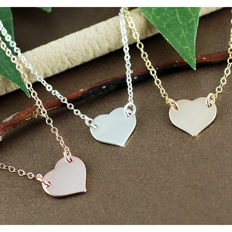 Dainty Initial Heart Necklace.