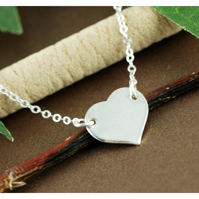 Dainty Initial Heart Necklace.