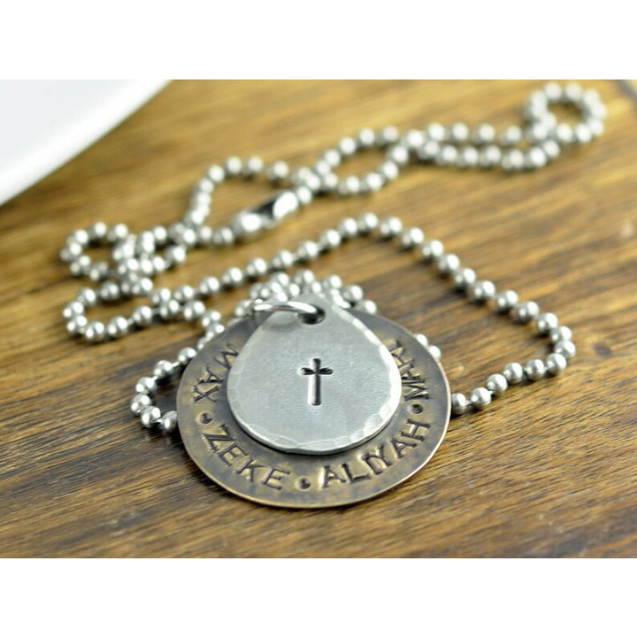 Personalized Father's Necklace with Kids Names.