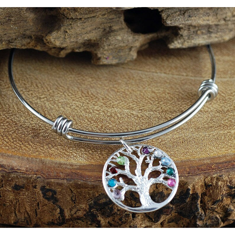 Family Tree Bracelet Grandma Bracelet with Birthstones.