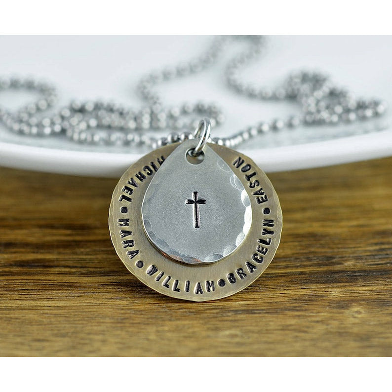 Personalized Father's Necklace with Kids Names.