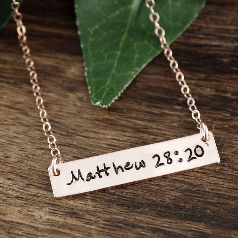 I am With you Always Bar Necklace.