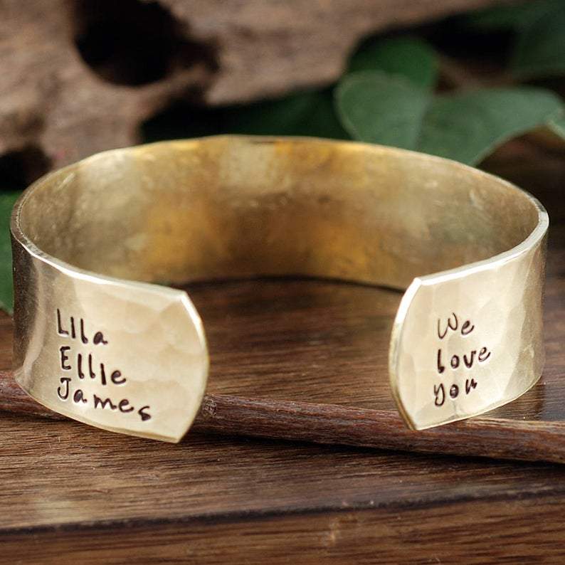 Personalized Grandma Wide Cuff Bracelet.